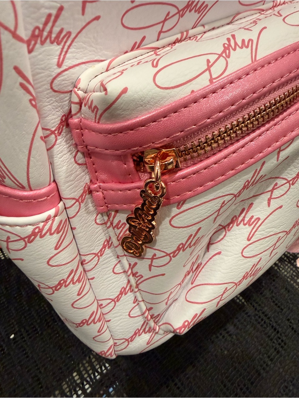 Loungefly White and Pink Script Mini Backpack - Picture 2 of 3